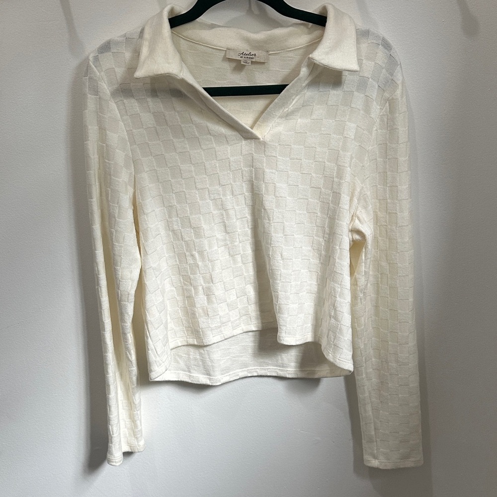 Atelier Collared Cropped Sweater - image 1